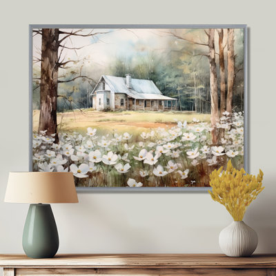 White Grey Dogwood At The Farm II - Dogwood Wall Art