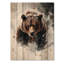 Ours dans la neige hivernale - Impression sur bois d'ours - sur bois de pin naturel-1337209833