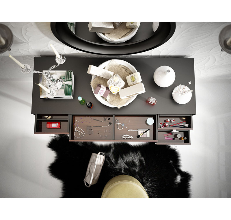 Kirkwood Vanity, Black/Brown Matte