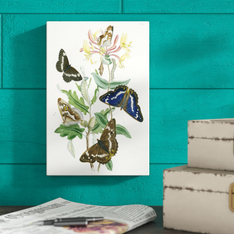 British Butterflies I - Painting on Canvas, 30cm H x 20cm W, Wrapped Canvas