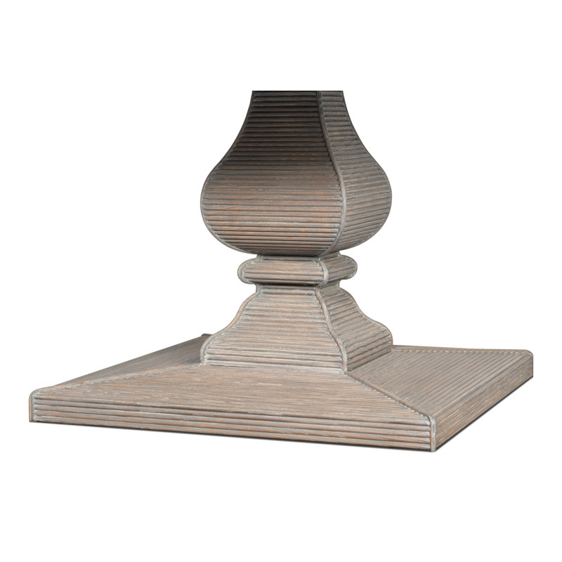 Kelso Equestrian Round Oak Pedestal Dining Table, 30"H x 55"L x 55"W, Moonskin