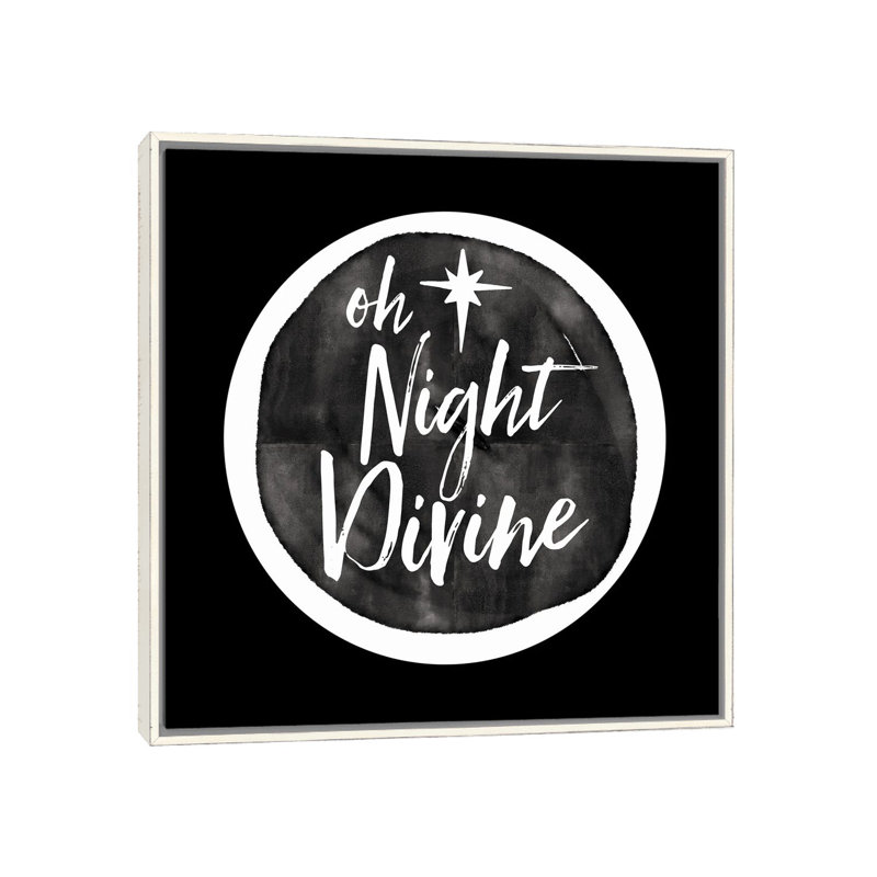 «Oh Night Divine», reproduction d'art sur toile encadrée, H 37 po x l 37 po, Cadre flottant sans passe-partout, Blanc patiné