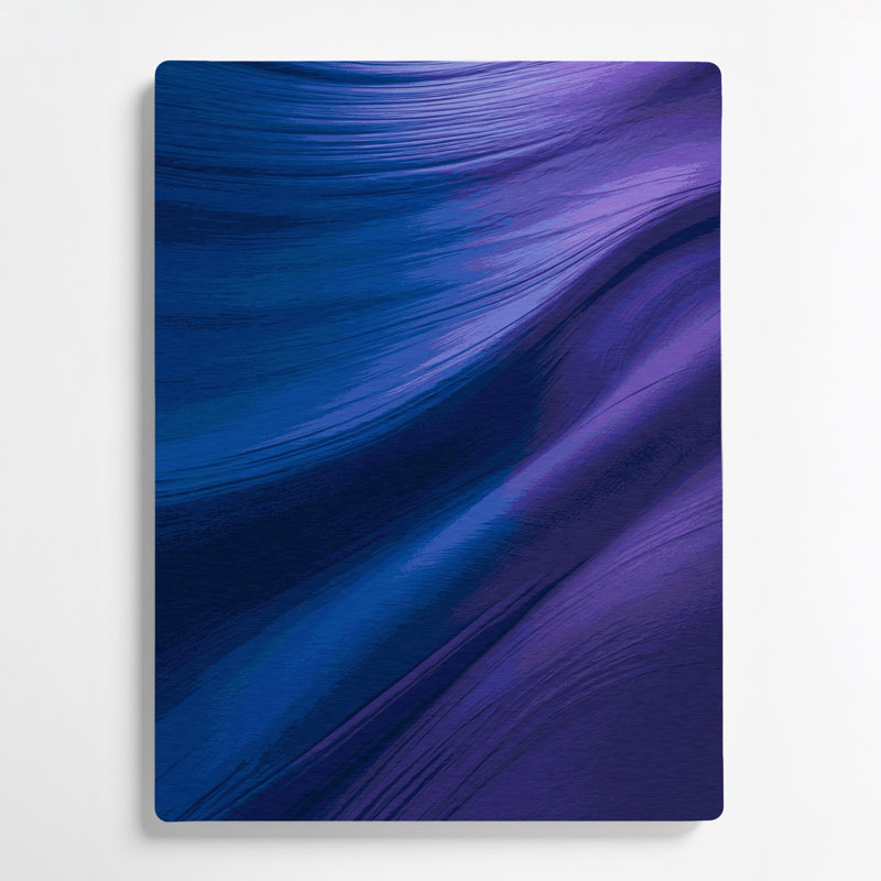 Abstrait couleur champ 10 bleu art mural en métal, H 20 po x l 24 po