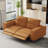 Ashni 76.77in Couple Seat - Dual Electric Reclining With Adjustable Headrest, Lumbar Support, Stainless Steel Legs (orange)