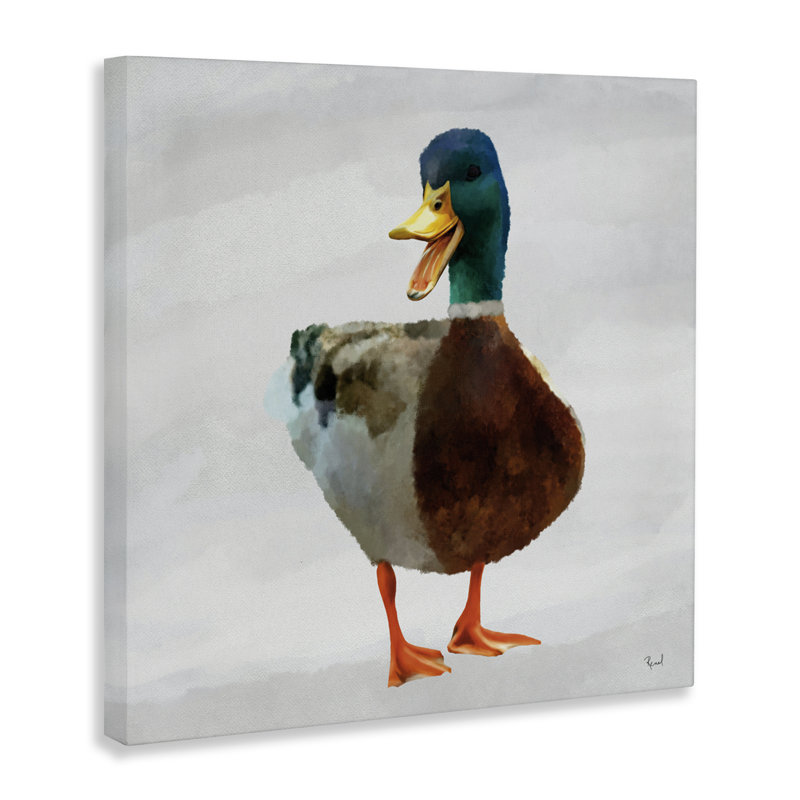 «Squawking Duck», toile par Renel Peters, H 17 po x l 17 po