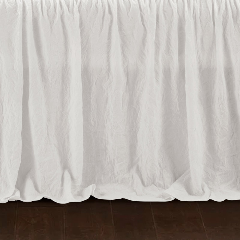 White Polyester Twin Daybed Cover Set with Ruffled Trim