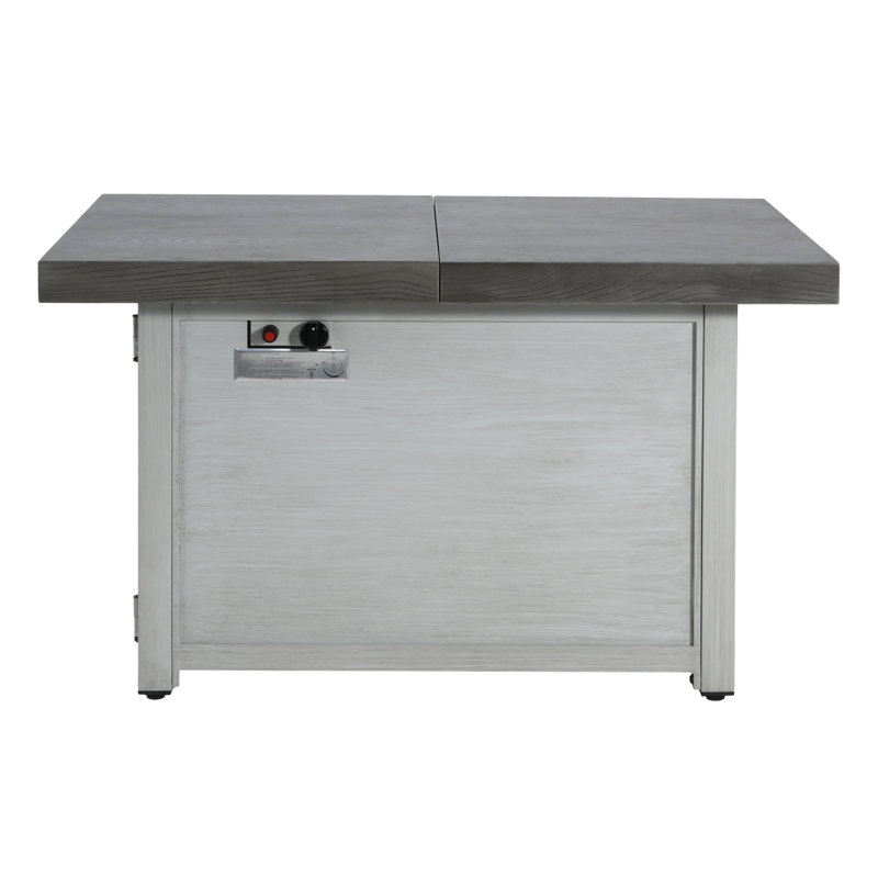 Extendable Rectangle Aluminum Alloy Fire Pit Table, 50,000BTU
