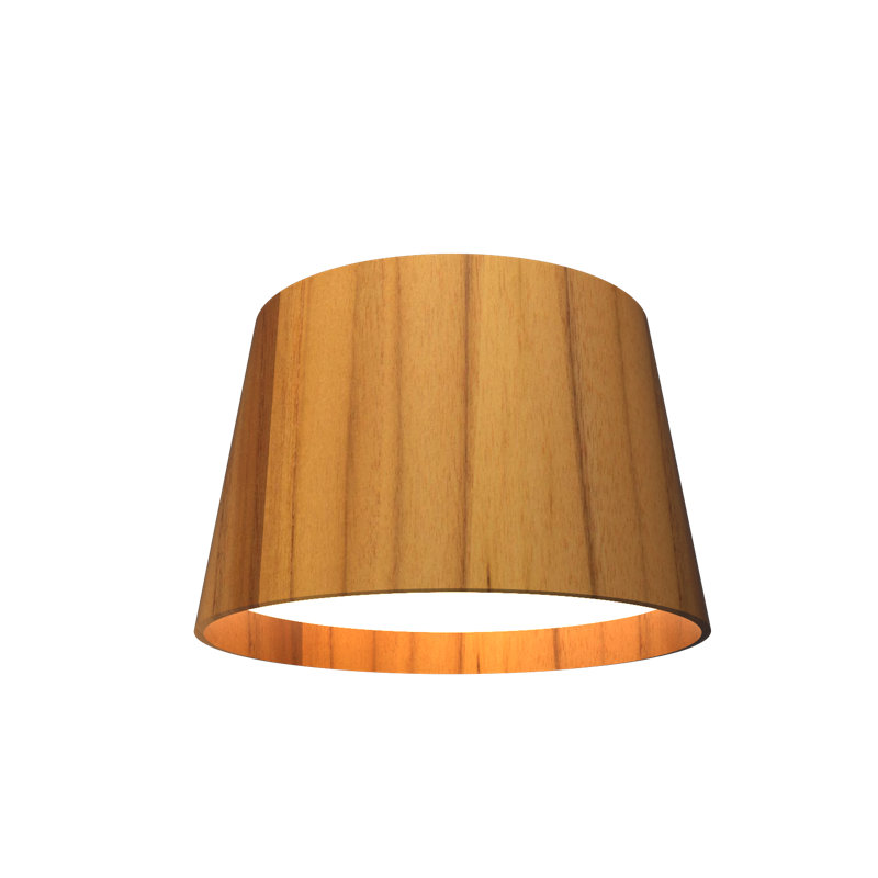 Plafonnier encastré 1 lumière DEL Cônico, H 10,92 po x l 17,55 po x P 17,55 po, Teck