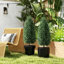 Topiaire de cyprès artificiel avec piquet de sol, ensemble de 2 arbustes artificiels de 43,3 pouces, arbre à feuilles persistantes artificiel pour porche, plantes artificielles pour jardinières d'extérieur