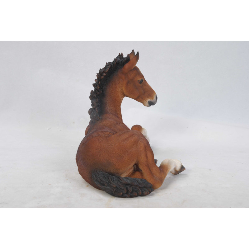 Laying Down Horse Colt Statue