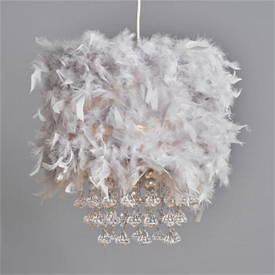 Faux Leather Novelty Lamp Shade in Grey