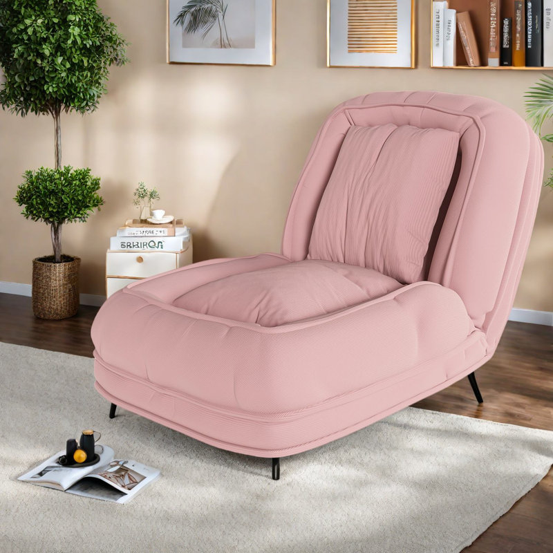 Lit réglable en velours côtelé rose, canapé ergonomique multi-positions pour la maison