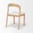 Sunfield Oak Wood w/ Cream Fabric Open Back Dining Chair