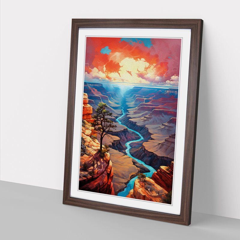 Grand Canyon Tachisme Art - Framed Print