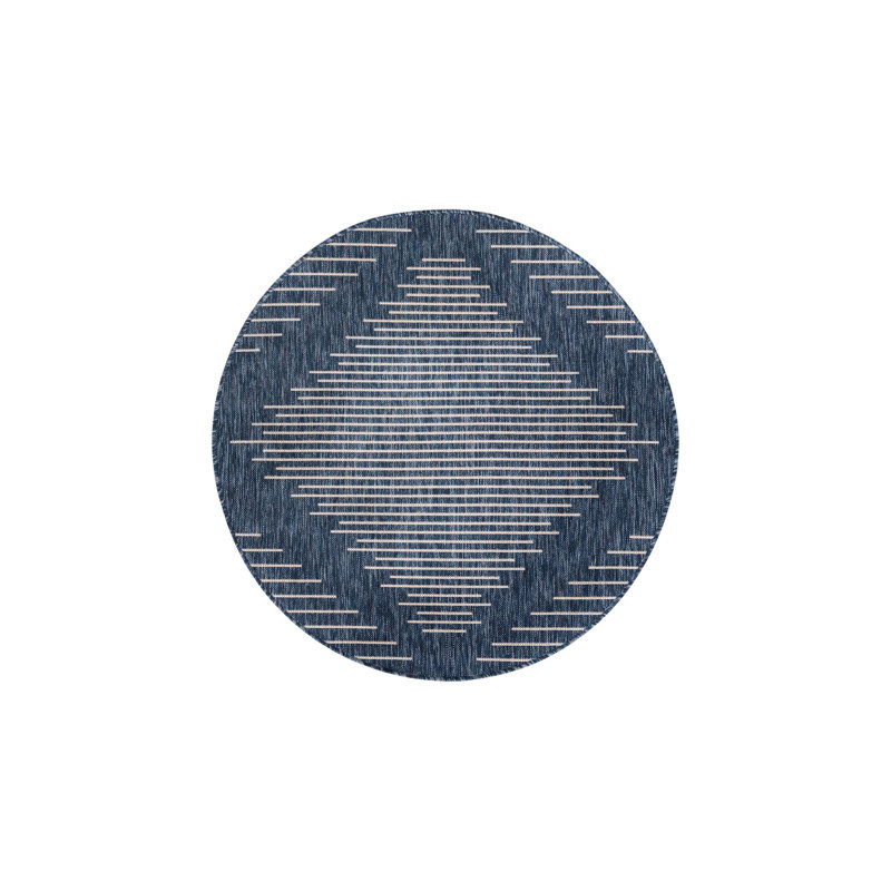 Geometric Indoor / Outdoor Rug, Round 4'