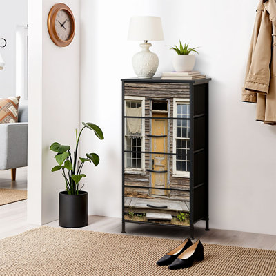 Commode pour commode de chambre à coucher pour garde-robe de commode avec commode en tissu et rangement avec 4 tiroirs