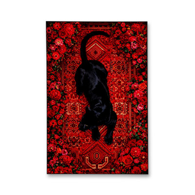 Tapis tissé crème à imprimé tigre Mosso