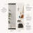  Modern Rubber Wood Wall Mounted Full Length Mirror with Sliding Panel and Adjustable Storage
