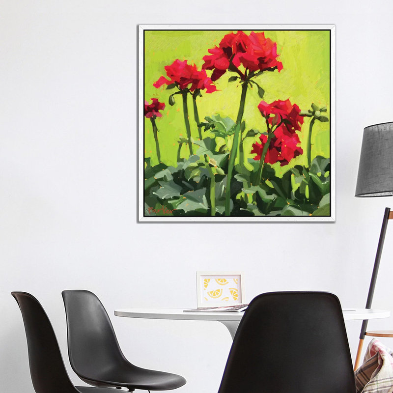 Geranium Love by Teddi Parker - Gallery-Wrapped Canvas Giclée on Canvas, White Framed, 66.04 cm H x 66.04 cm W x 1.91 cm D