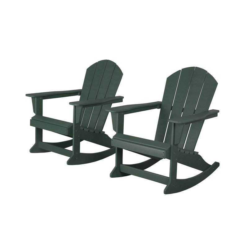Laguna Rocking Outdoor Adirondack Chair, Dark Green