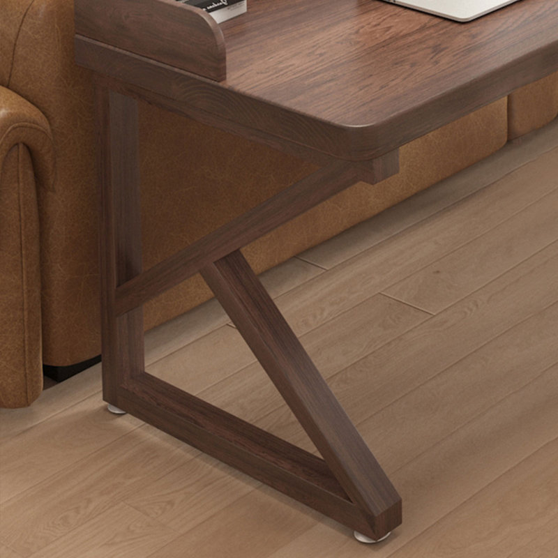 Tan Rectangular Solid Wood desk, 29.53" H x 70.87" W x 23.62" D