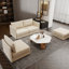 Canapé d'angle avec rangement, canapé compact moderne en tissu beige pour la maison
