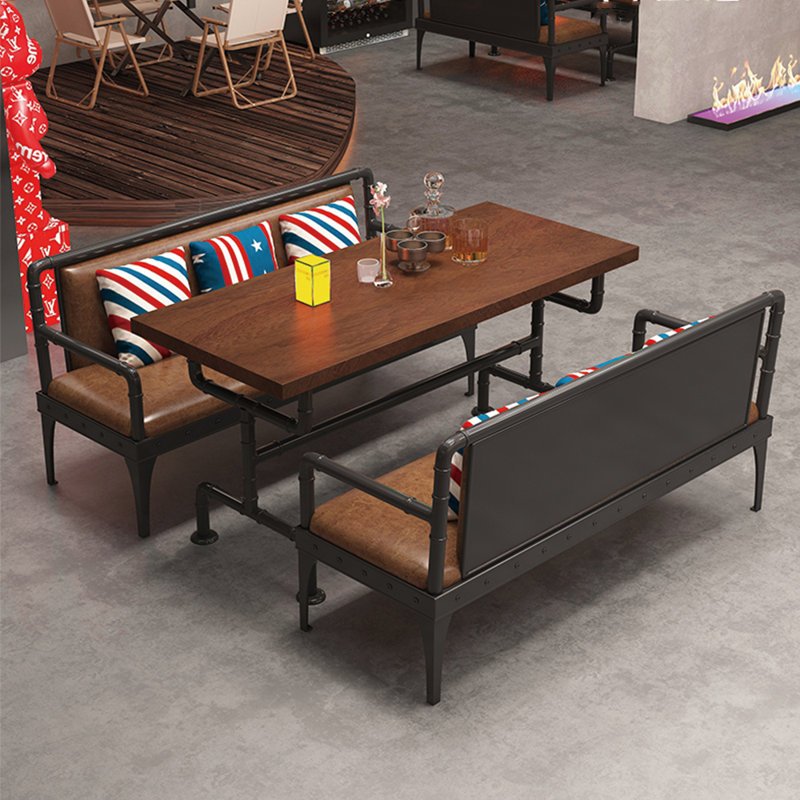 Kanaja Solid Wood Top Trestle Dining Set, 29.6"H x 27.6"L x 63"W