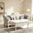 Ornate Carved White Tufted Sofa