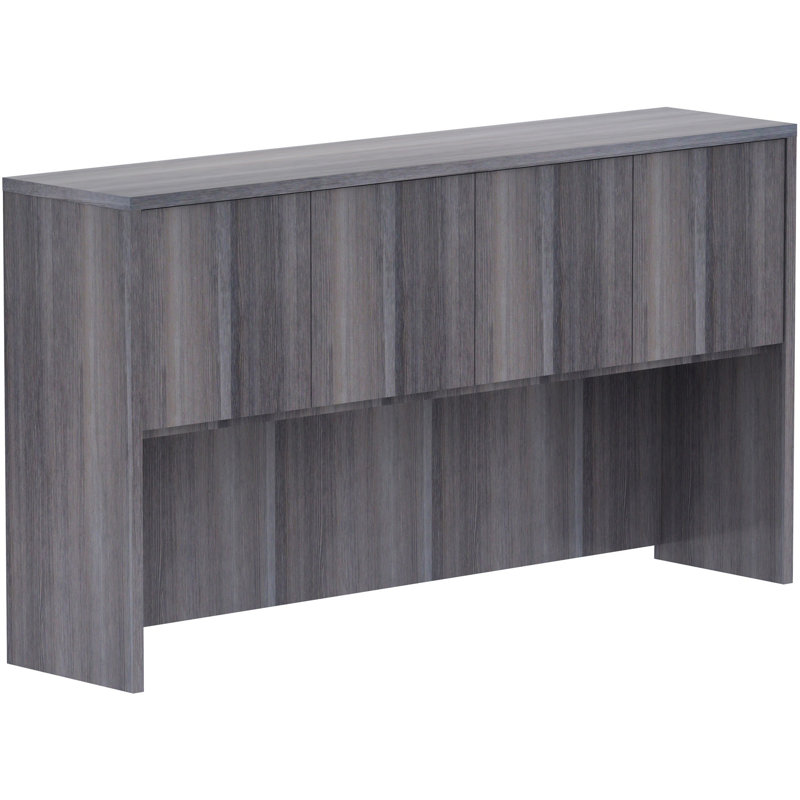 Weathered Charcoal Laminate 36" H Hutch with Four Doors