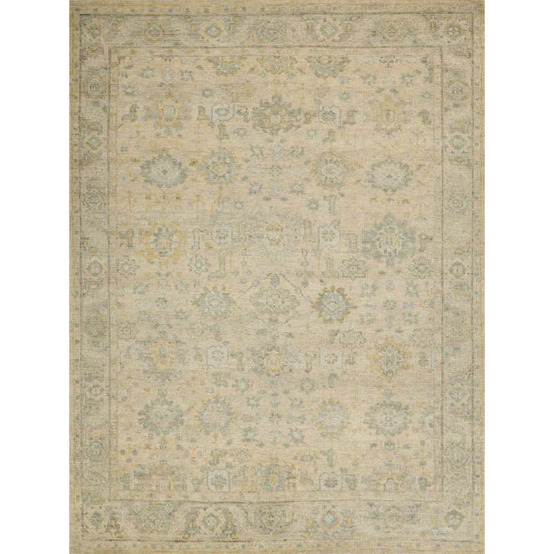 Verano Hand-knotted New Zealand Wool, Ivory/Silver Area Rug, Rectangle 2' x 3'