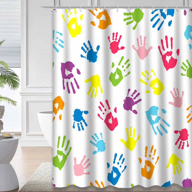Rideau de douche coloré avec 12 crochets, L 72 po x l 84 po