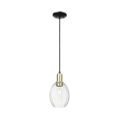 Downtown Urban - Preston - 1 Light 6" Bell Shade Cord Hung Mini Pendant