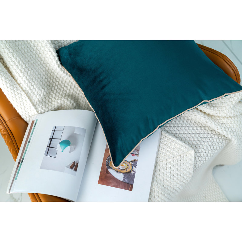 Ensemble de 2 coussins en velours, Bleu sarcelle