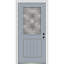 Grace Painted Both Sides The Same 1/2 Lite 1-Panel Planked Fibreglass Prehung Front Entry Door on 6-9/16" Frame-343683192-343683193-343683182