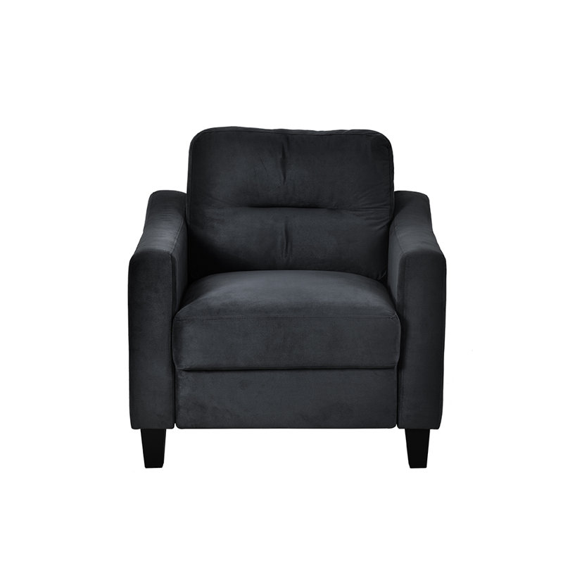 Angis Velvet Armchair, Black Velvet