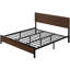 Structure de lit plateforme avec tête de lit plateforme, style rétro moderne Mid-Century, rangement sous le lit, support de lattes en métal durable-931991038