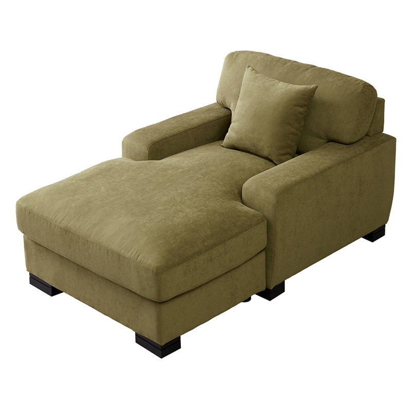 Chaise longue rembourrée Yulinda, Velvet Green
