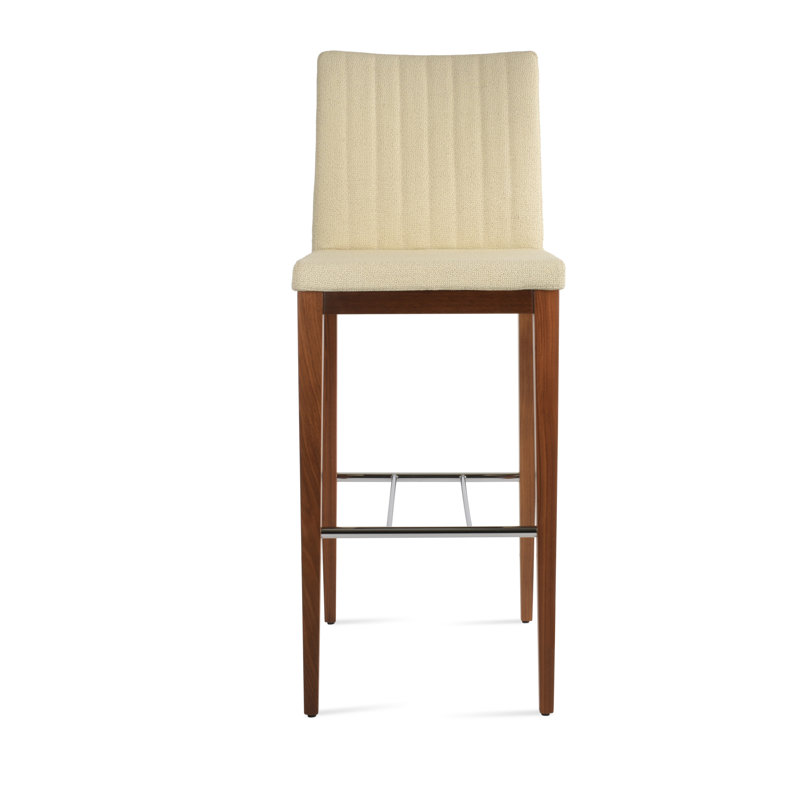 Tabouret de bar et de comptoir Zeyno, Noyer américain, Bleu royal, Tabouret de bar (siège d'une hauteur de 29 po)