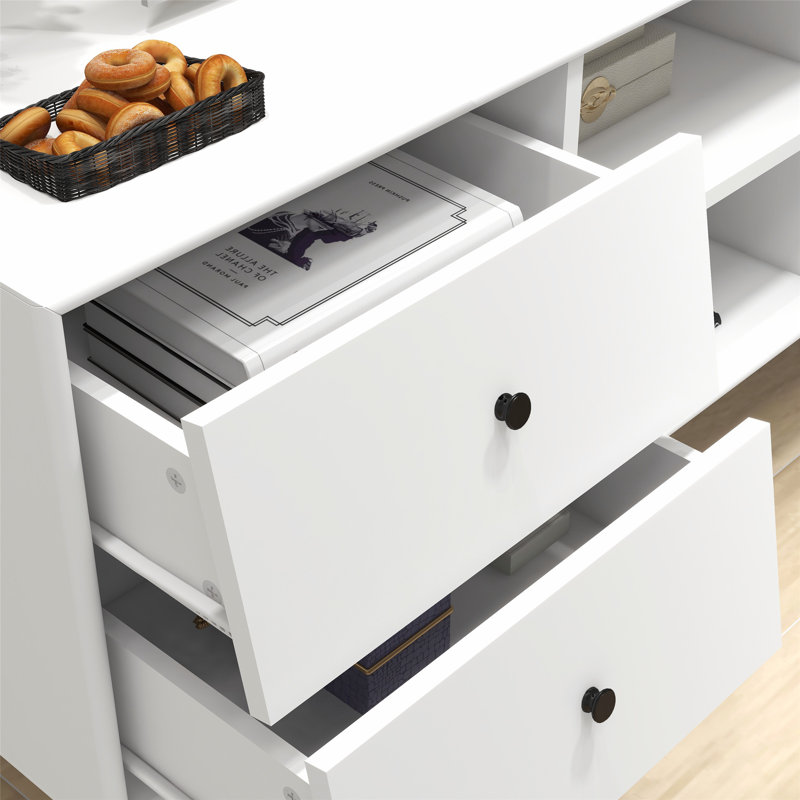 Meuble télé moderne avec plusieurs options de rangement et fabrication robuste