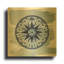 «Brushed Midnight Blue Compass Rose» par Bluebird Barn, art mural en métal doré, 36 po x 36 po-133037012