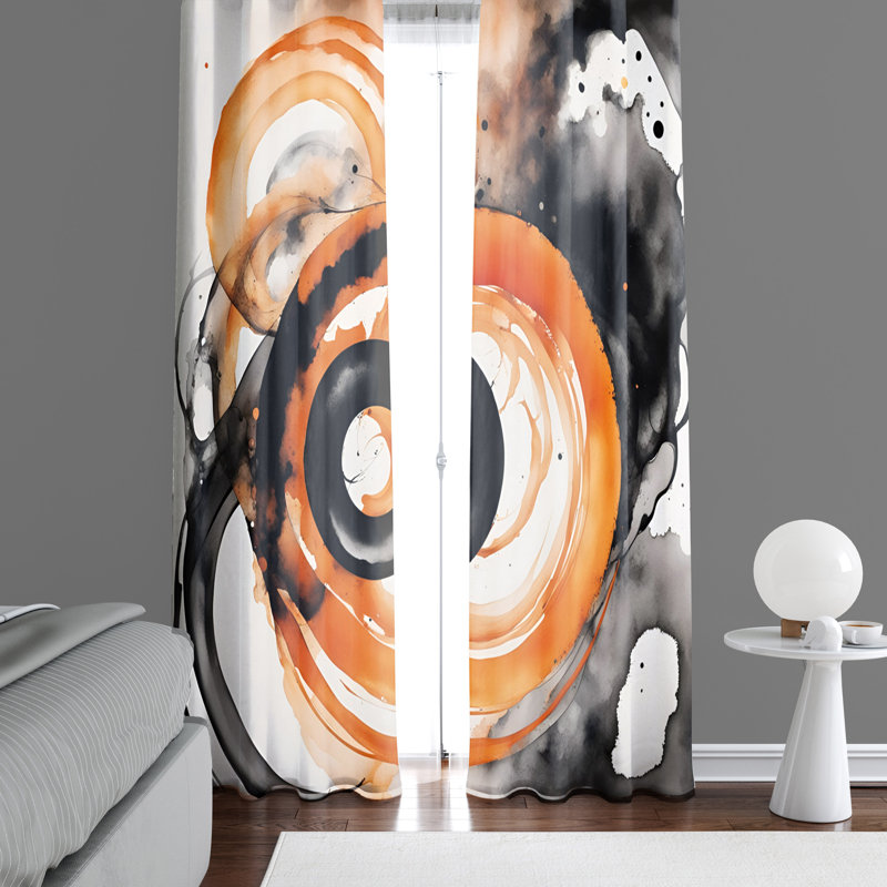 Paire de rideaux semi-transparents en polyester Grimon, L 40 po x L 61 po