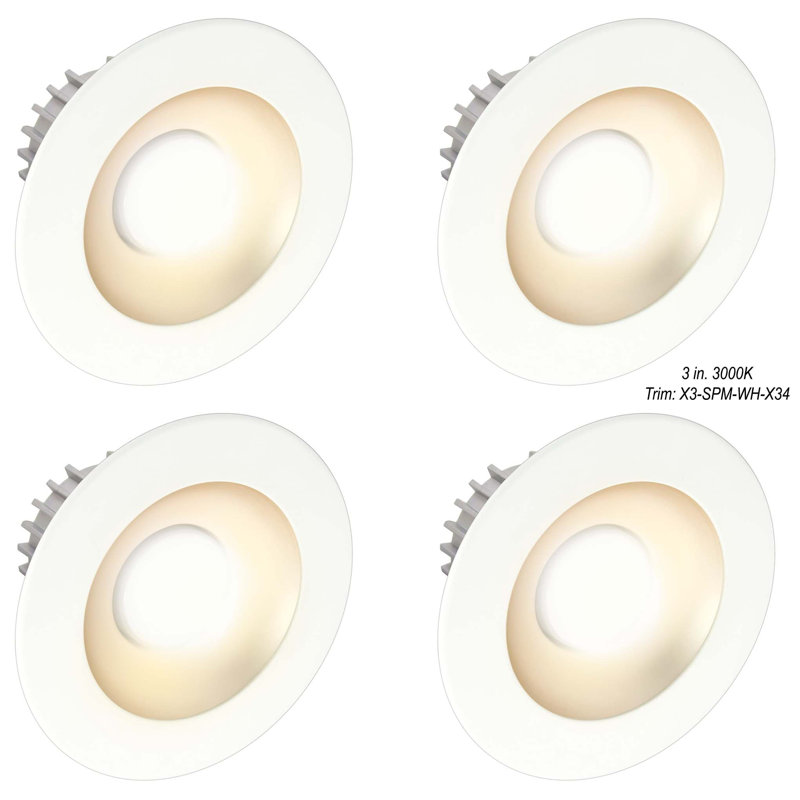 4'' Dimmable Air-Tight Standard Recessed Lighting Kit, Satin Pearl/White
