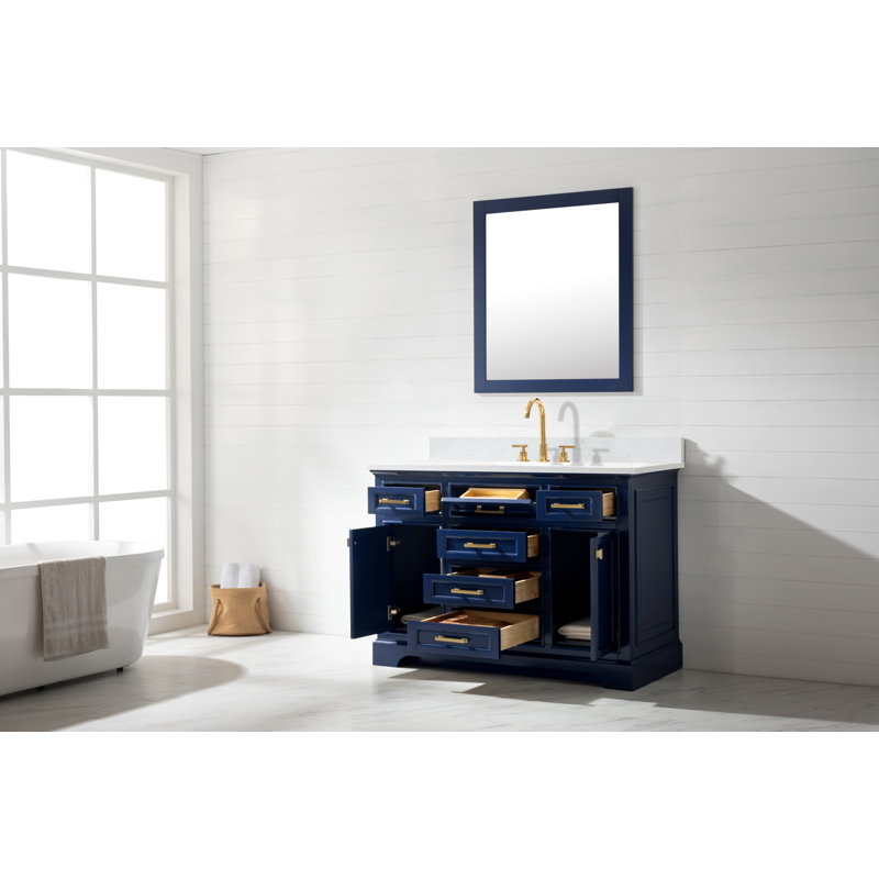 Ensemble de meuble-lavabo simple 48 po Zoila, Bleu