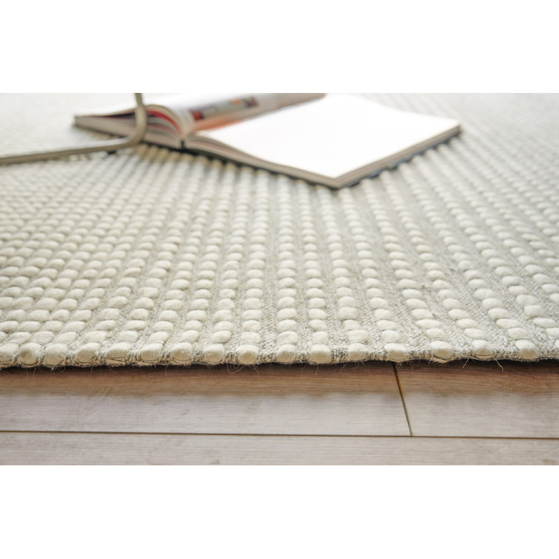 Metrix Hand Tufted New Zealand Wool Light Gray/Ivory Area Rug, 14'X14' SQUARE