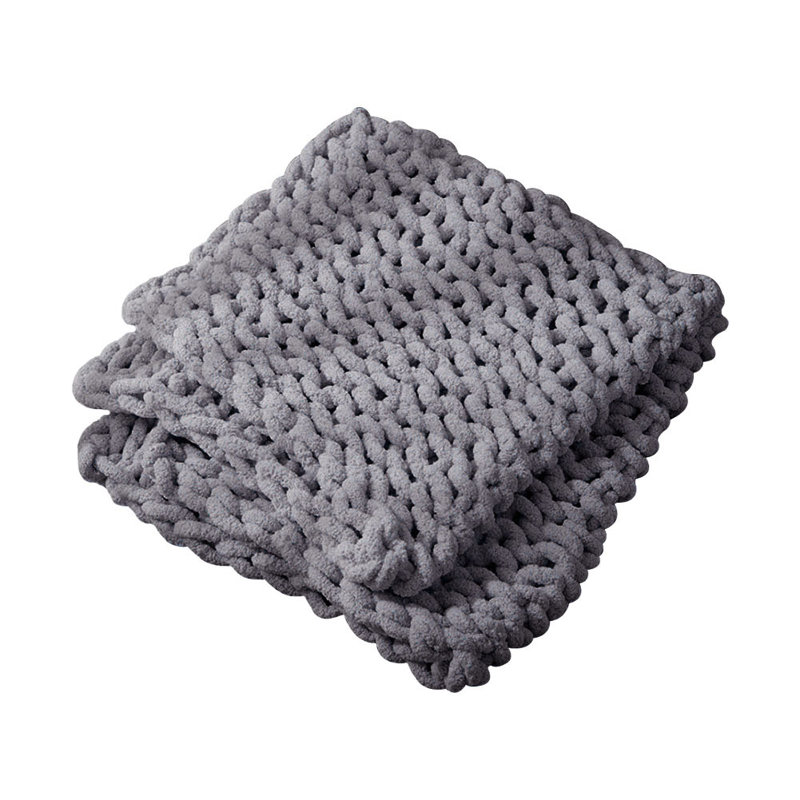 Dreher Hand Woven Throw Blanket, Gray