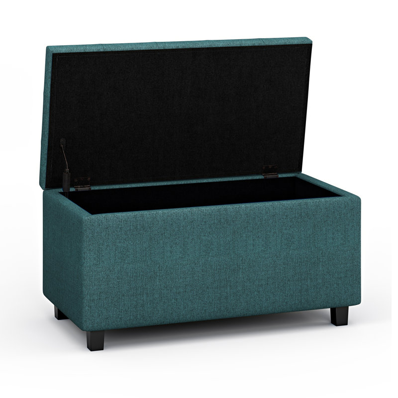 Cosmopolitan 34"W Upholstered Polyester Fabric Contemporary Rectangular Lift-Up Storage Ottoman Bench with Hidden Storage