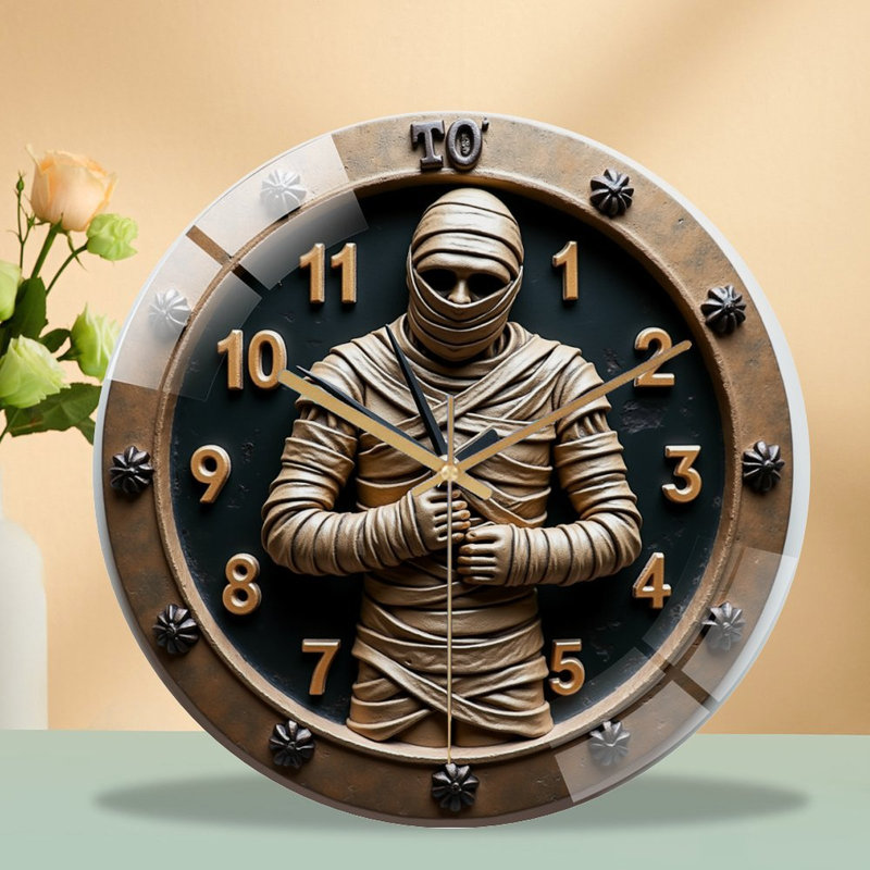 Horloge murale en verre 12 po Mummy