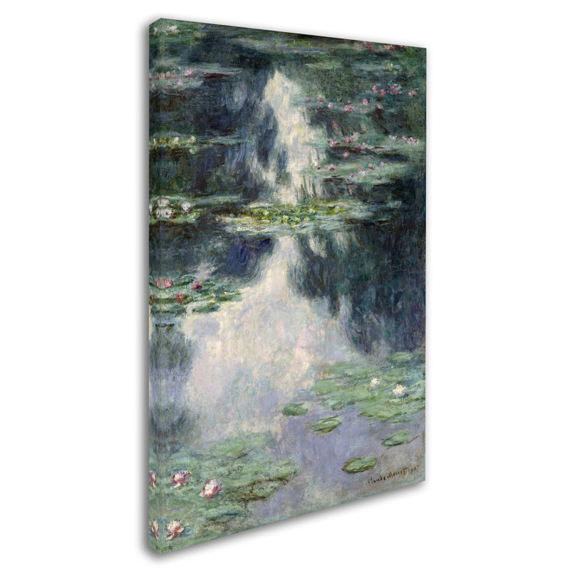 «Pond With Water Lilies», reproduction sur toile tendue, H 24 po x l 16 po