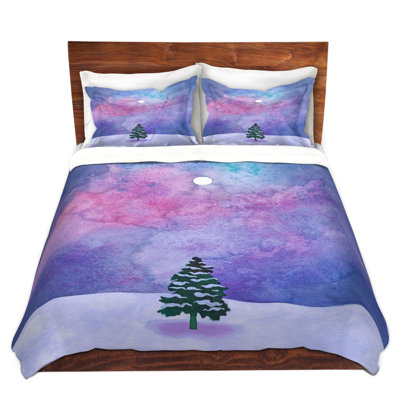 Ensemble de housse de couette en microfibre DiaNoche par Rachel Brown - Winter Tree