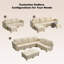 Canapé modulaire surdimensionné en similicuir surdimensionné avec rangement et canapé modulaire réversible à 8 sièges très profond avec 4 repose-pieds beige-1212291588